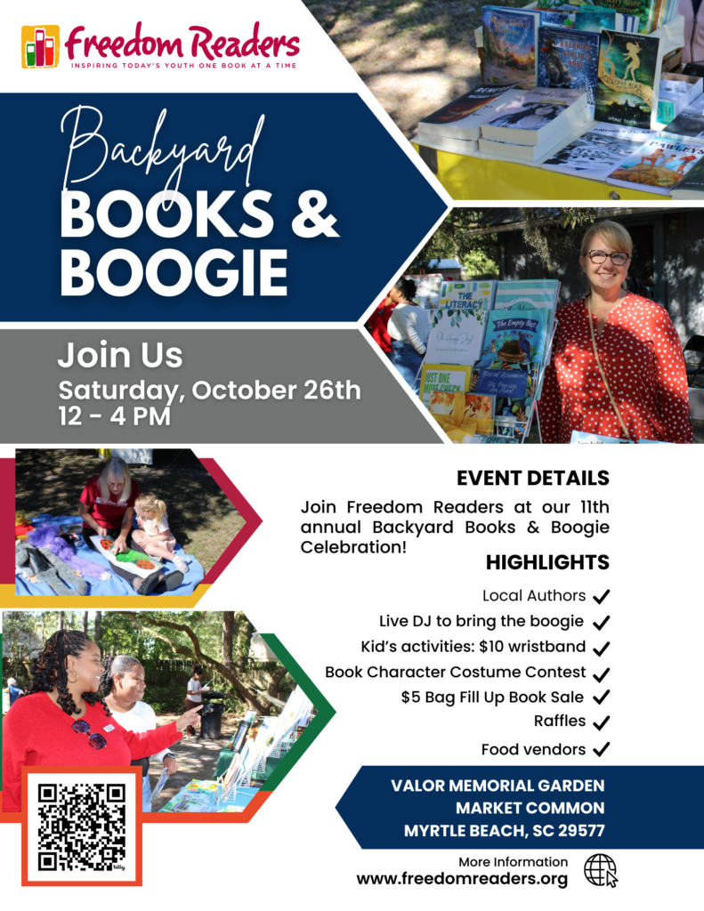 Event Flyer for 2024 Backyard Books & Boogie